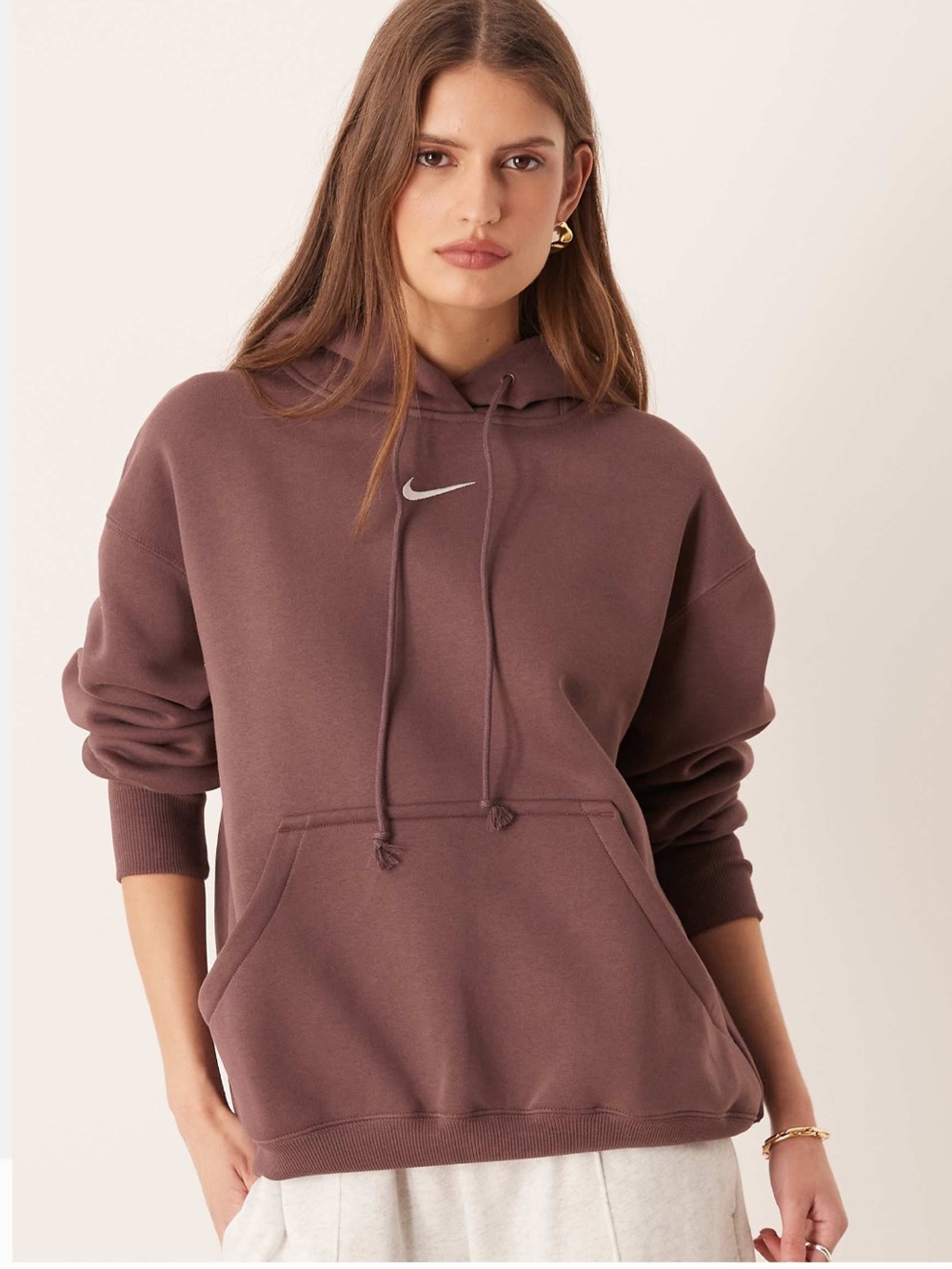 Nike Sportswear Essential Fleece Hoodie Mauve Purple Women’s XS